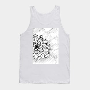 Black and White Flower Petals Tank Top